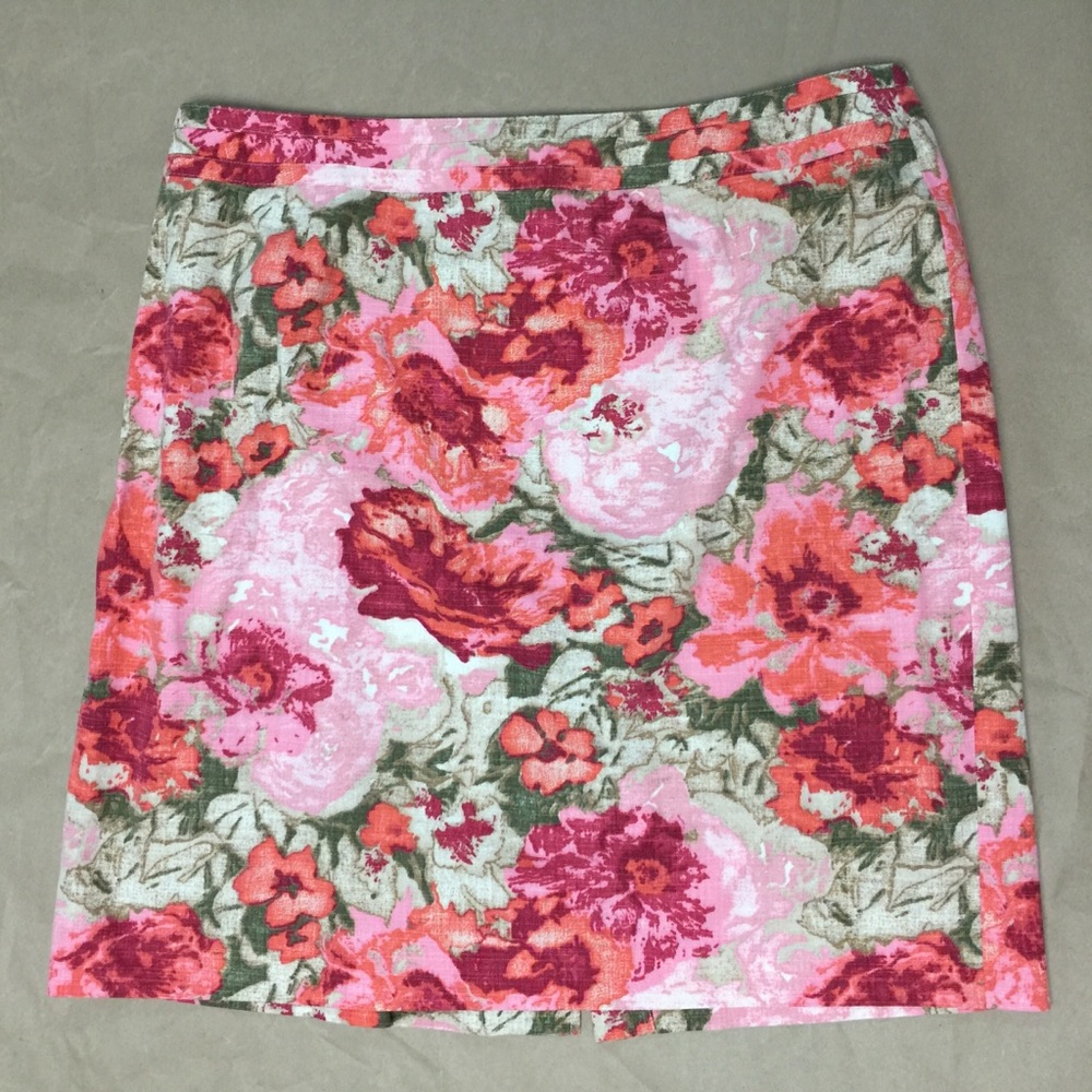 Talbots pink Floral plus size skirt